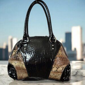 Johnson & Murphy Faux Snakeskin and Crocodile Shoulder Bag